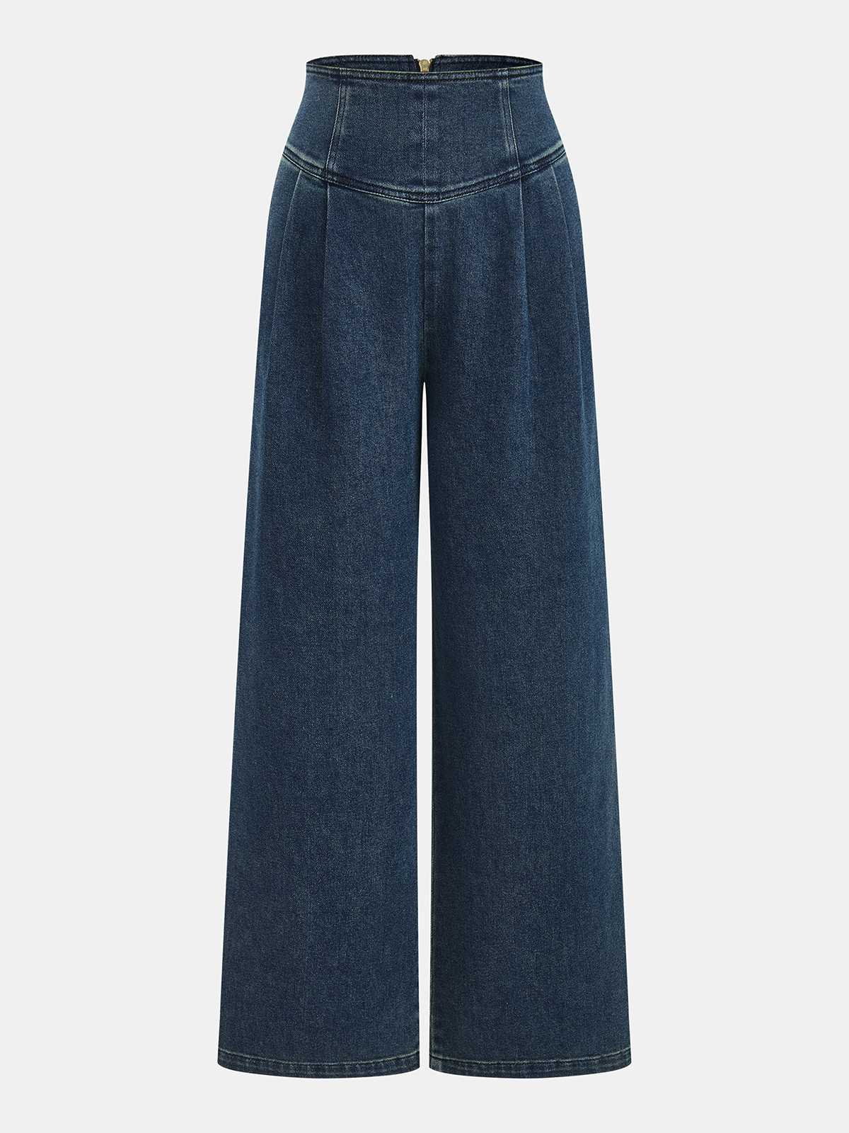 High-Waist Wide-Leg Denim Pants