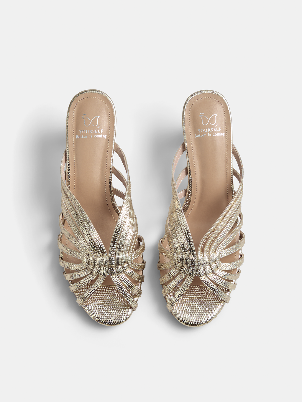 Woven Strap Block Heel Mule Sandals