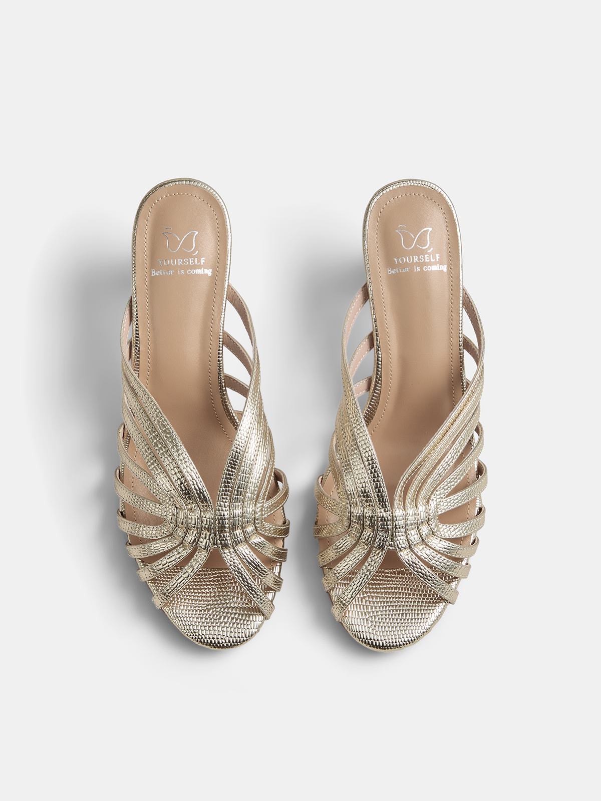 Woven Strap Block Heel Mule Sandals