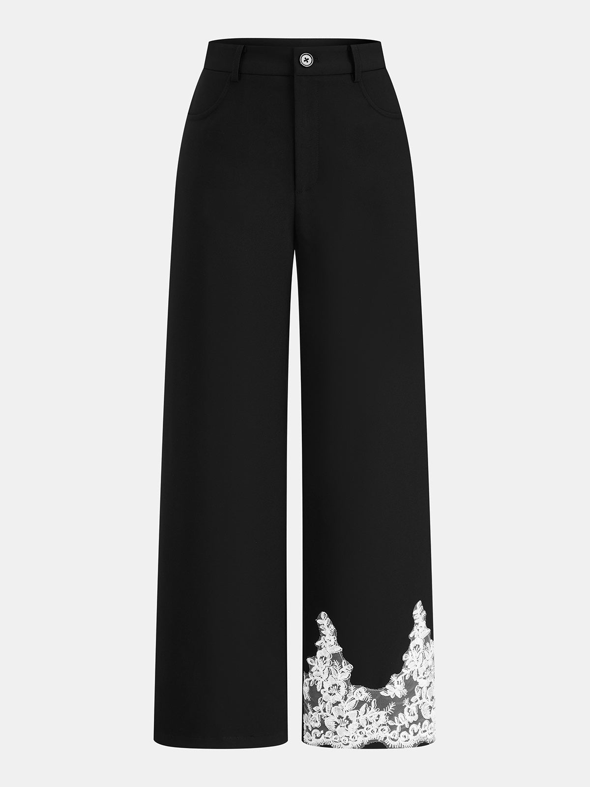 Lace Patch Two Piece Pants Set