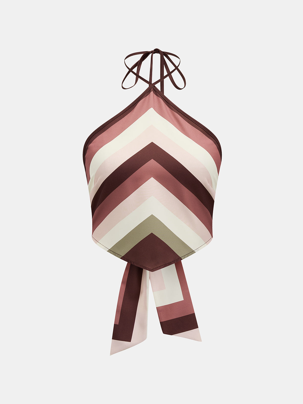 Geometric Print Halter Top & Pants Set
