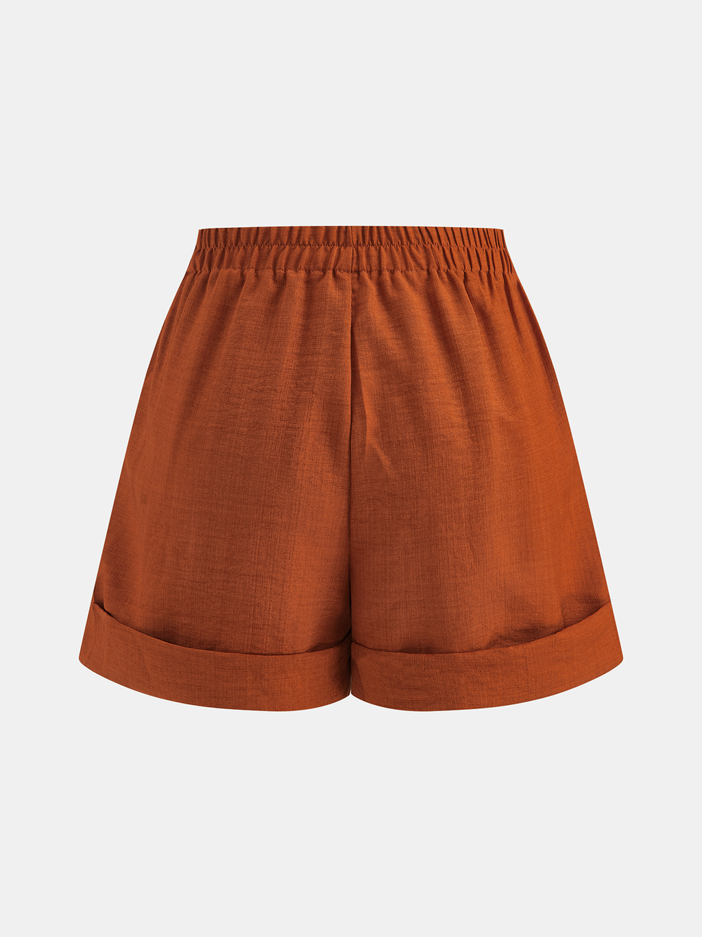 Cotton Linen Loose Shirt & Roll Cuff Shorts Set
