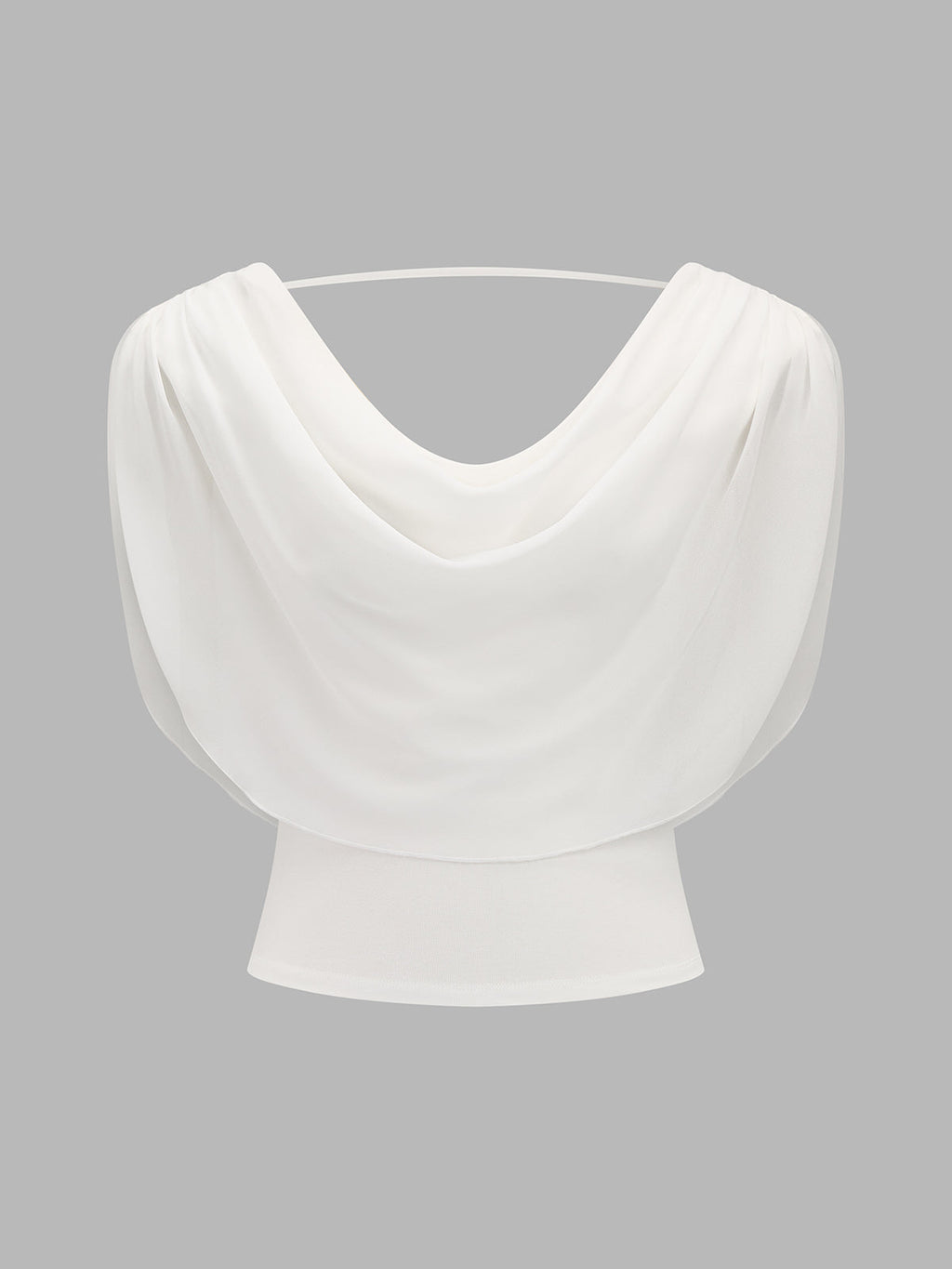 Draped Cowl Neck Sleeveless Fitted Top