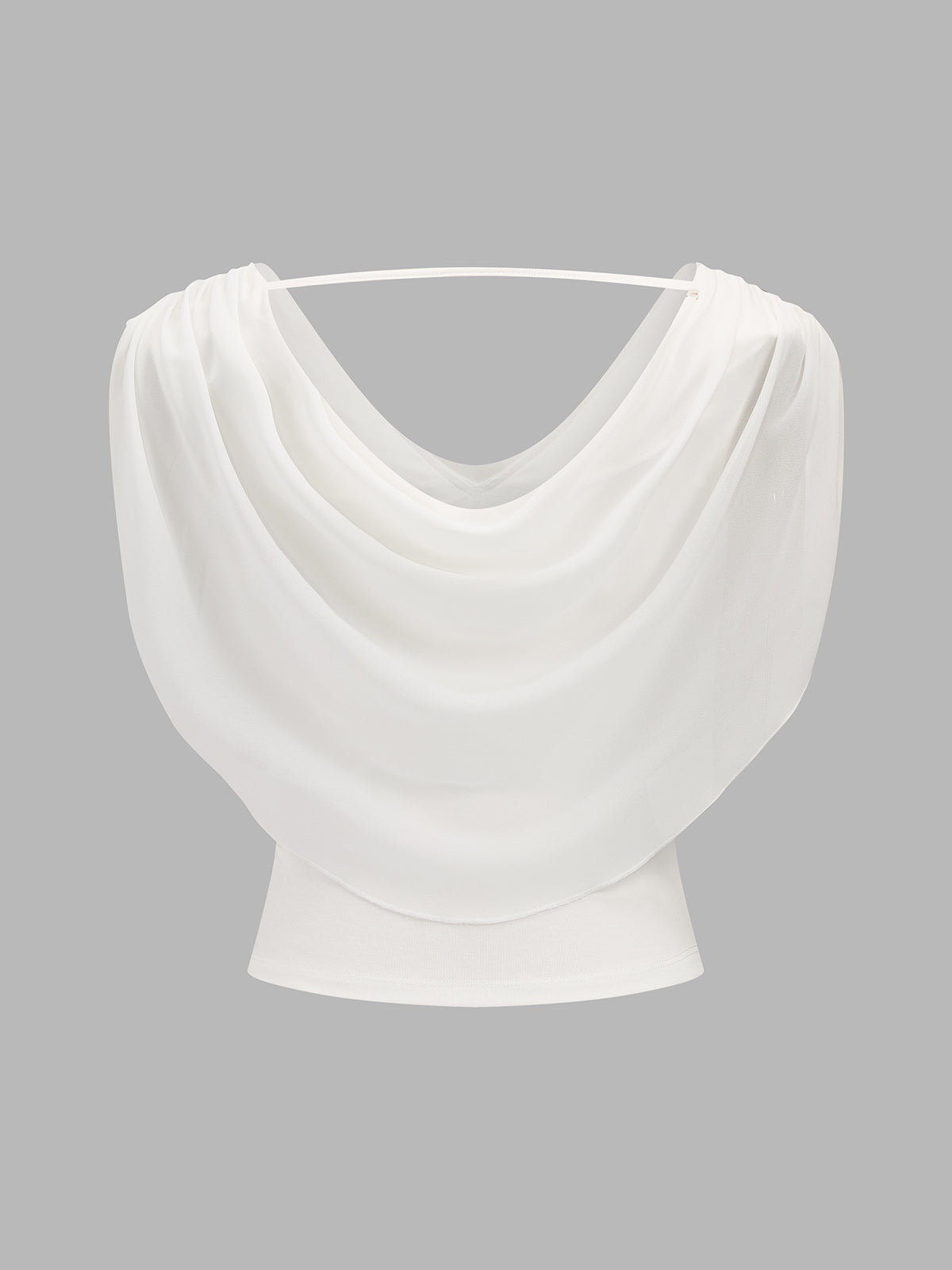 Draped Cowl Neck Sleeveless Fitted Top