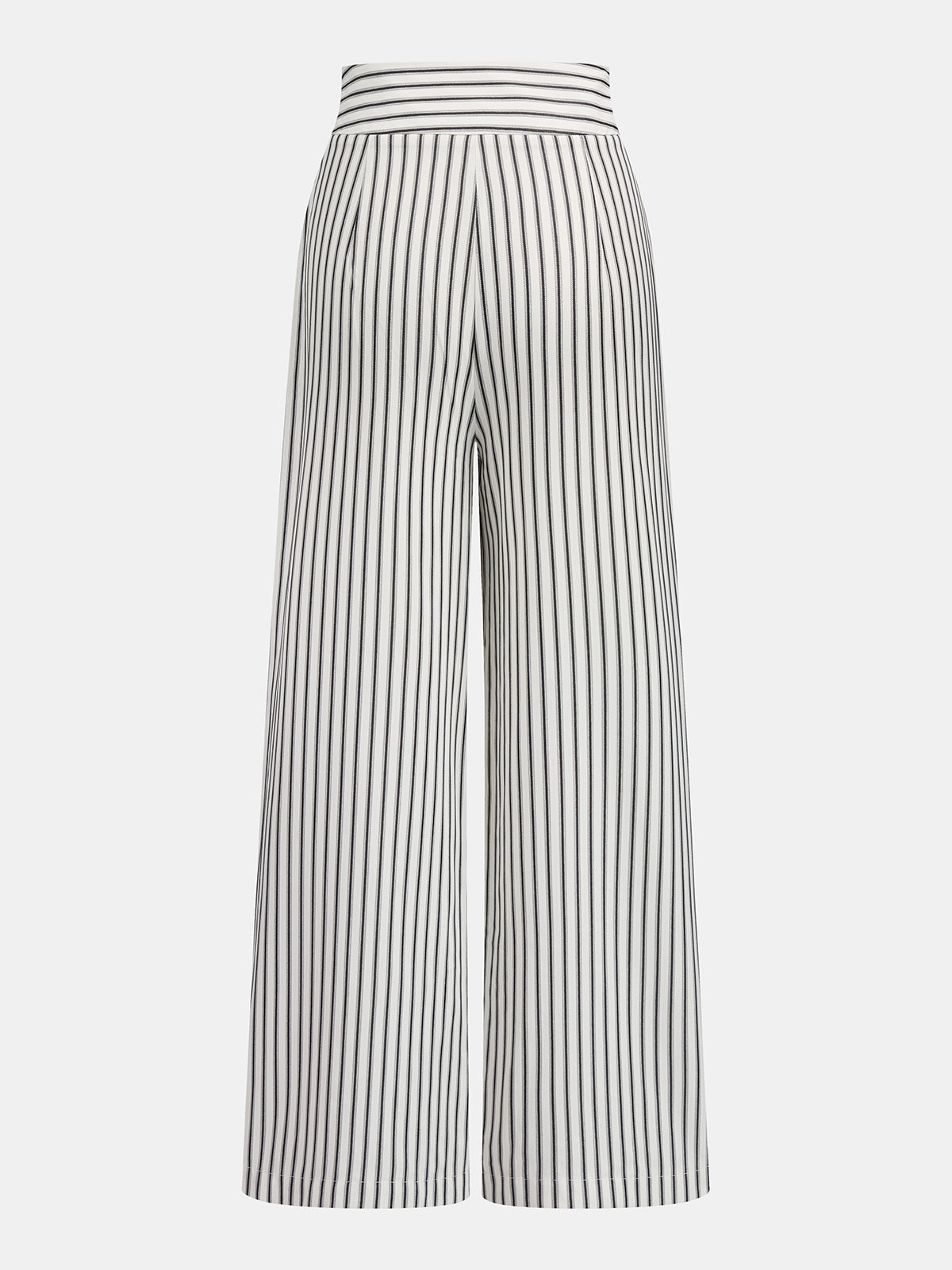 Lace Trim Striped Peplum Top & Pants Set