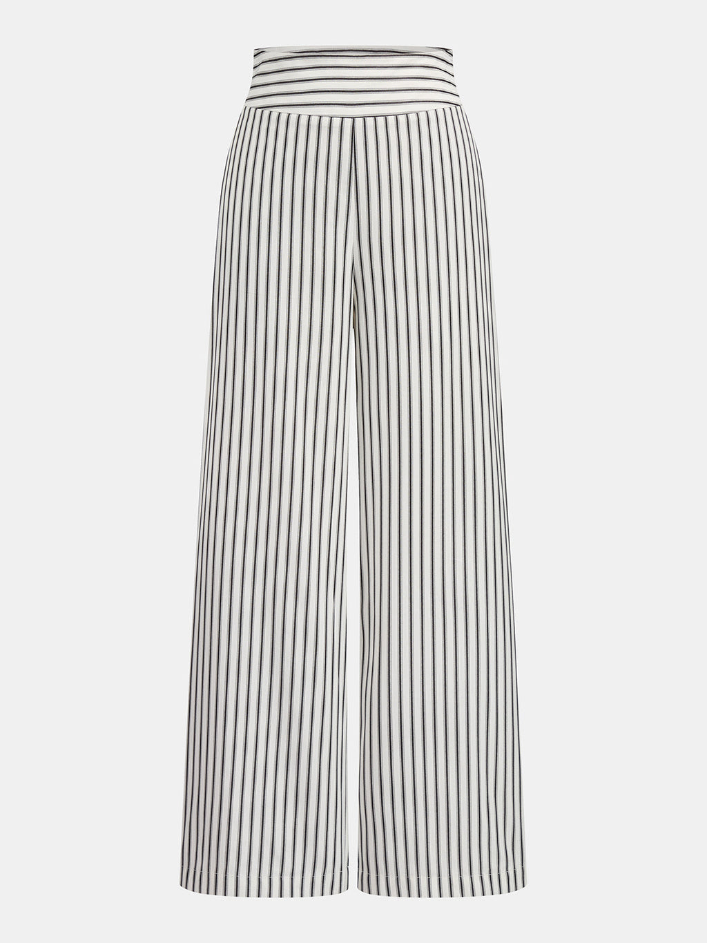 Lace Trim Striped Peplum Top & Pants Set