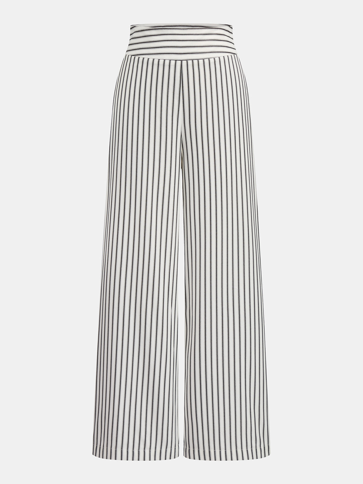 Lace Trim Striped Peplum Top & Pants Set