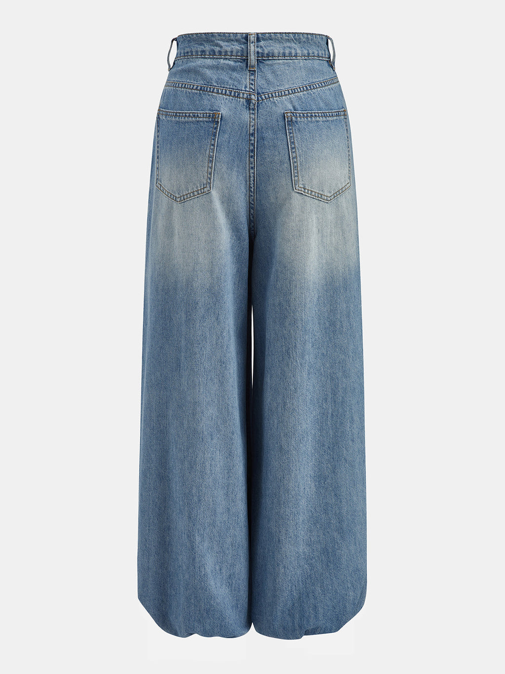Cross Wrap Overlap Wide Leg Jeans