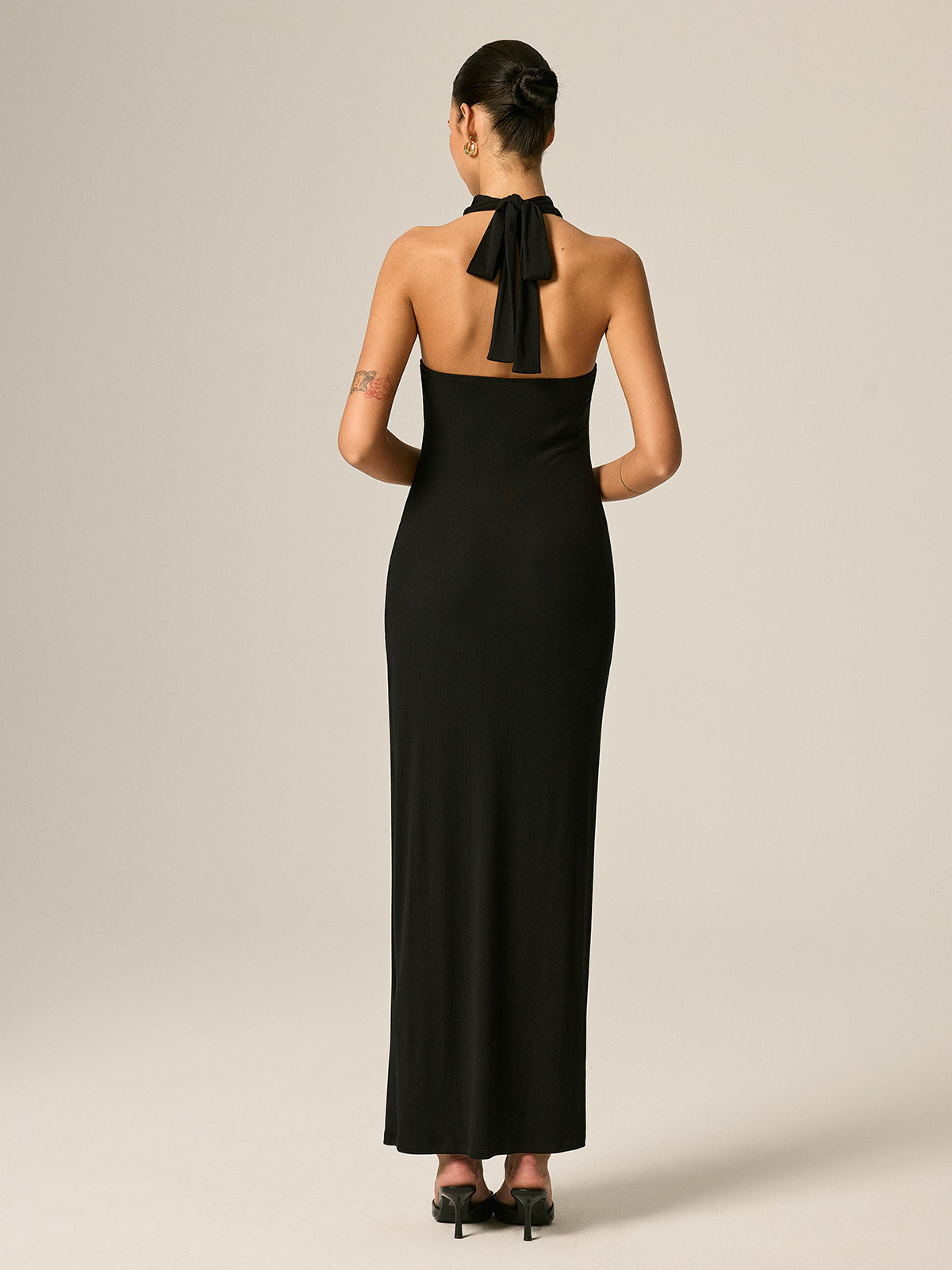 Cross Halter Bodycon Maxi Dress