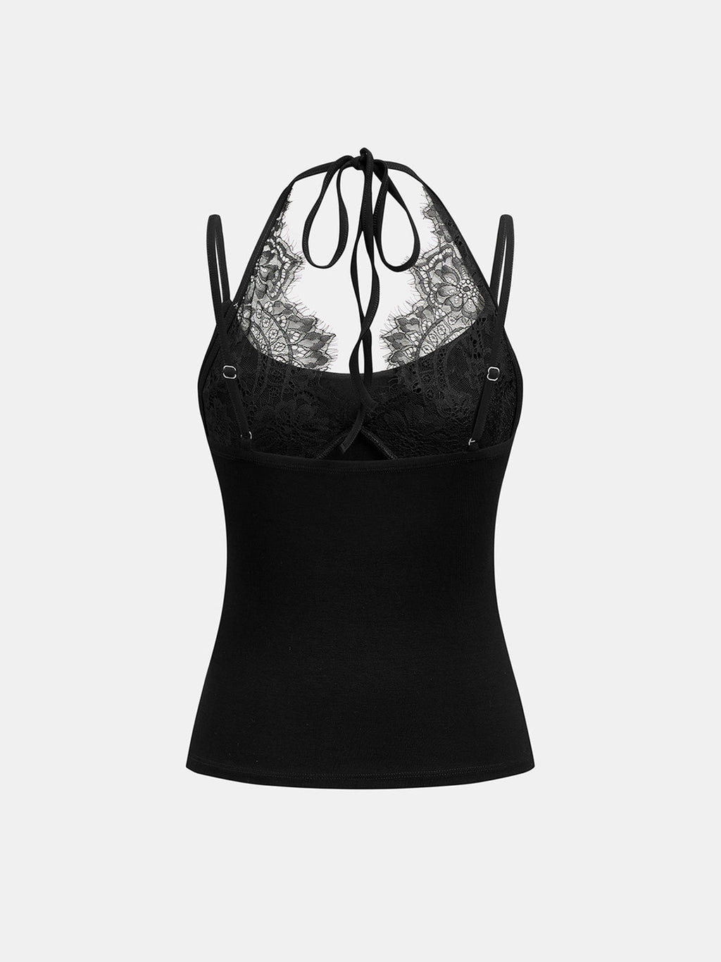 Lace Trim Halter Slim Cami Top