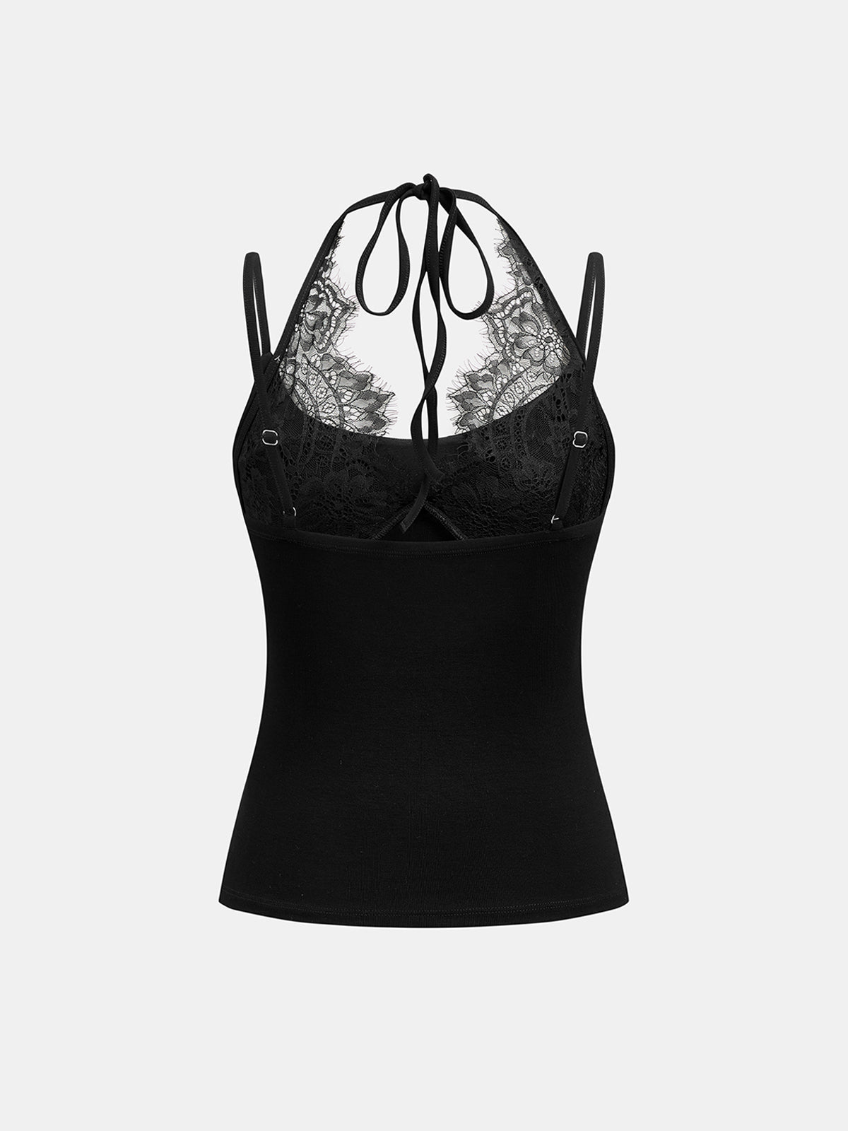 Lace Trim Halter Slim Cami Top