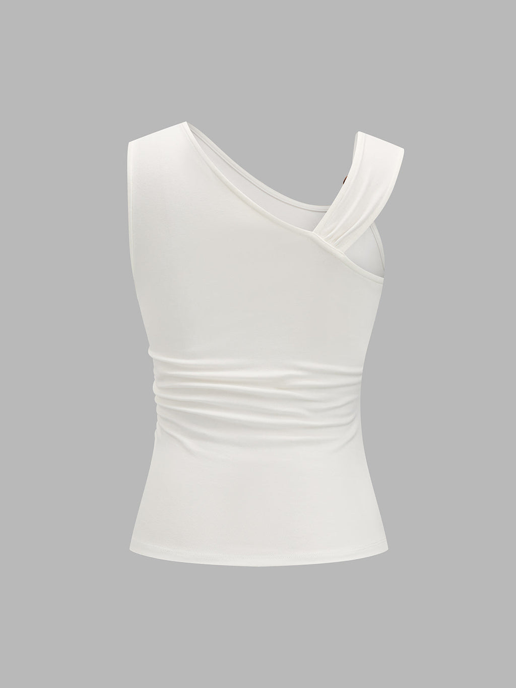 Ring Detail Asymmetric Ruched Tank Top