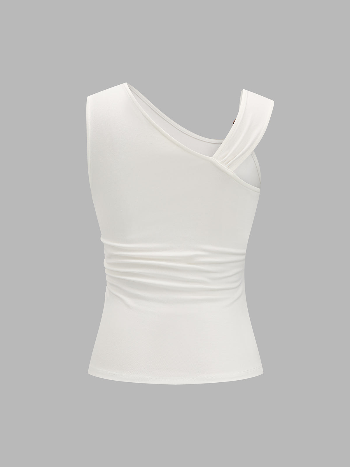 Ring Detail Asymmetric Ruched Tank Top
