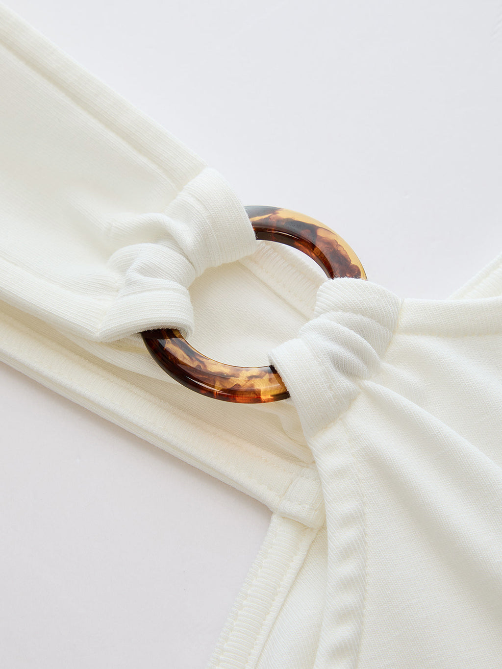 Ring Detail Asymmetric Ruched Tank Top