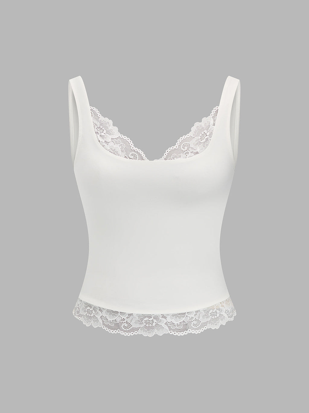 Lace Trim Fitted Cami Top