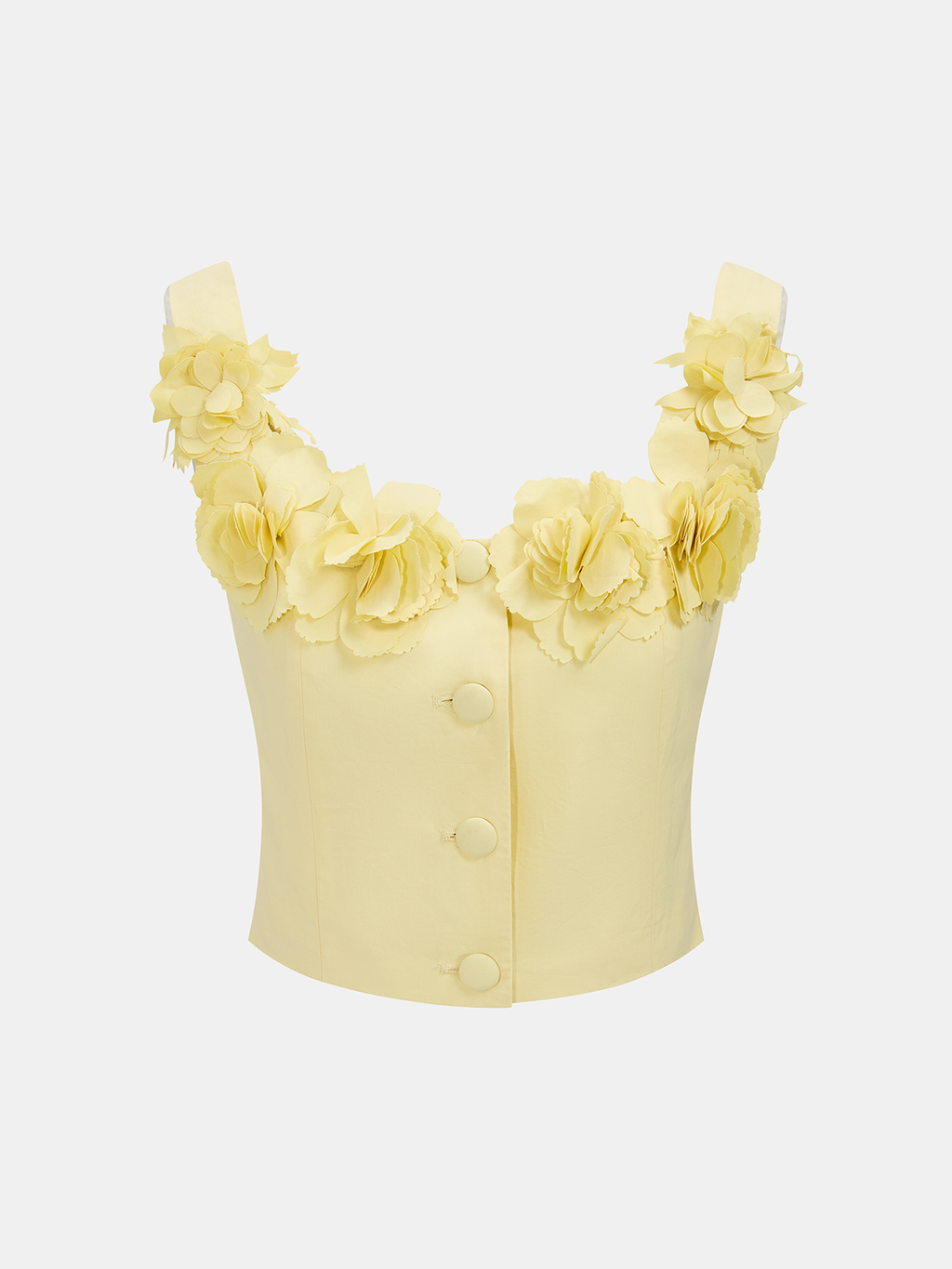 3D Floral Crop Top & Pleated Midi Skirt Set