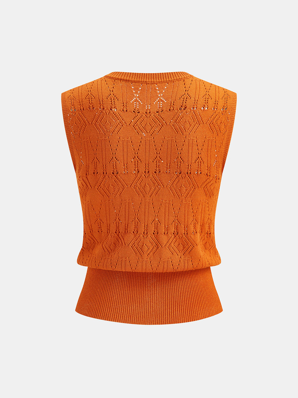 Hollow Knit Fitted Waist Vest
