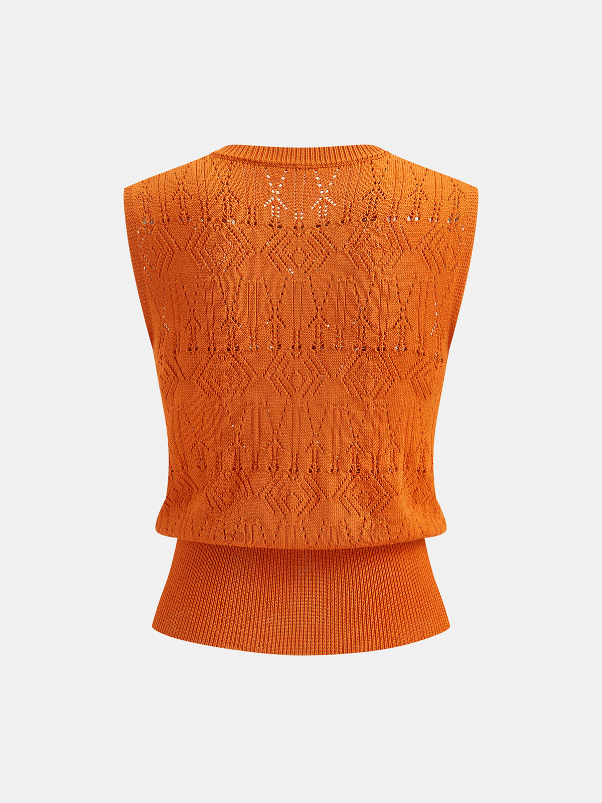Hollow Knit Fitted Waist Vest