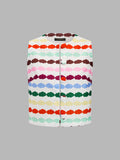 Multicolor Cloud Stripe Buttoned Sleeveless Top