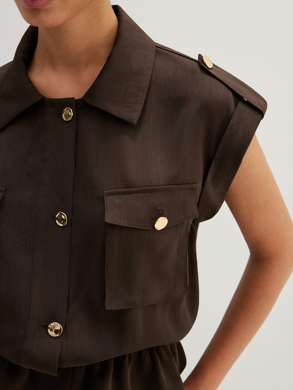 Cargo Sleeveless Shirt & Wide Leg Pant Set