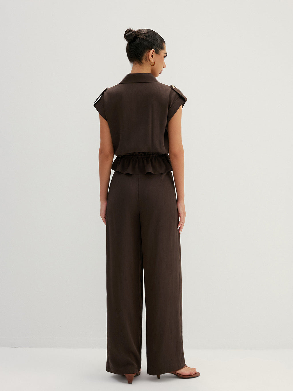 Cargo Sleeveless Shirt & Wide Leg Pant Set