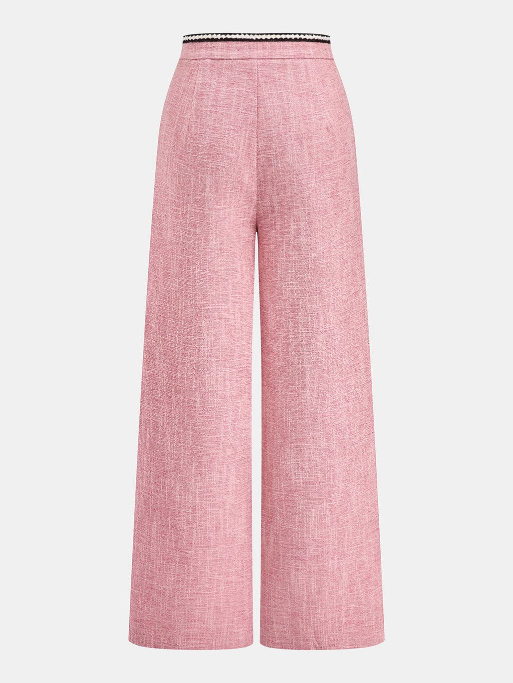 Contrast Trim Tweed Two Piece Pants Set