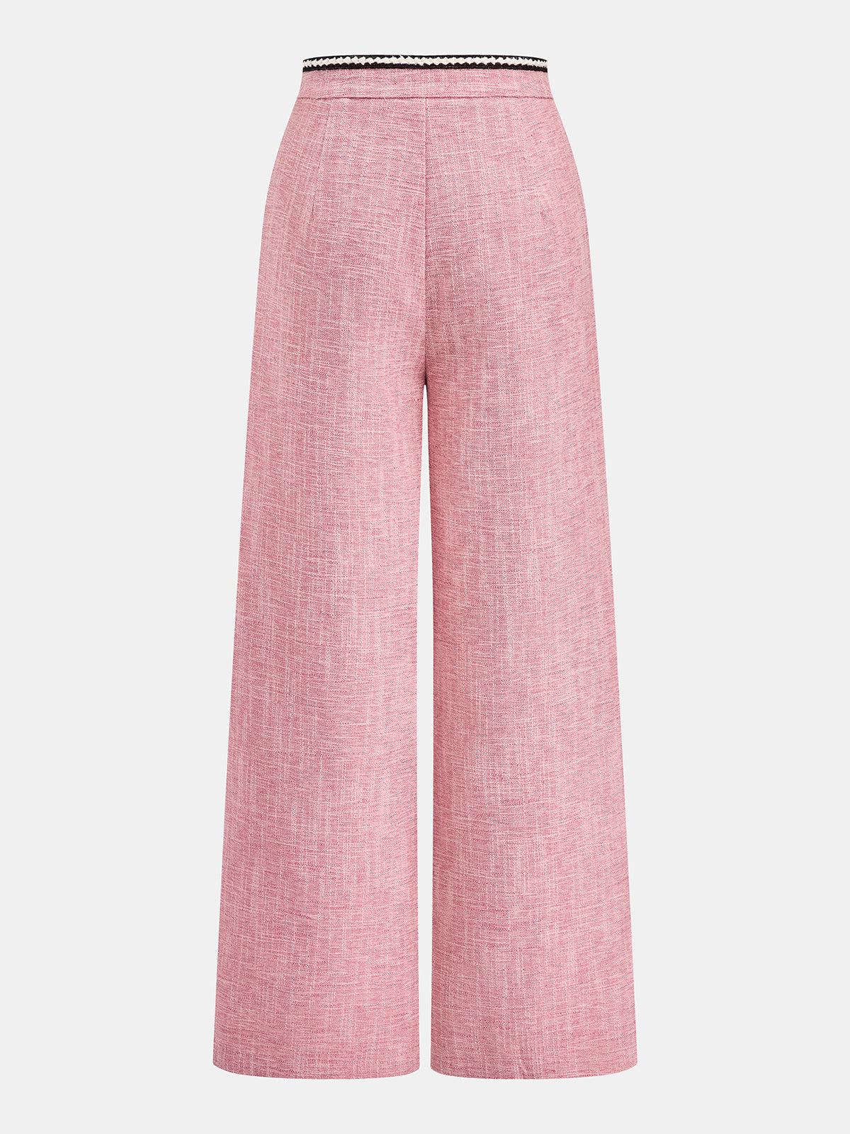 Contrast Trim Tweed Two Piece Pants Set