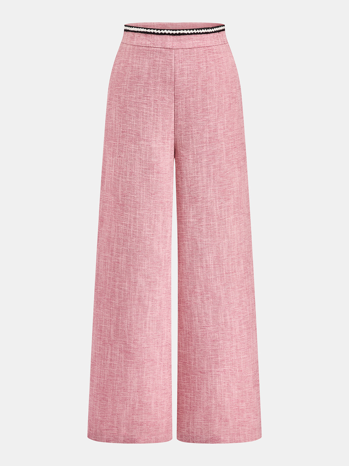 Contrast Trim Tweed Two Piece Pants Set