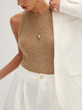 Open Knit Slim Tank Top