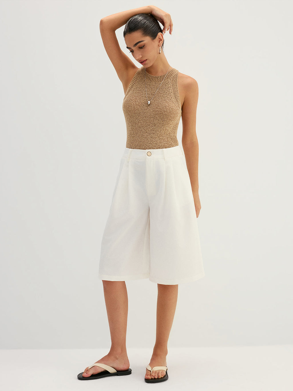 Open Knit Slim Tank Top