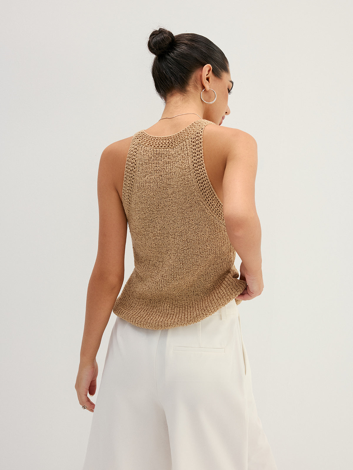 Open Knit Slim Tank Top