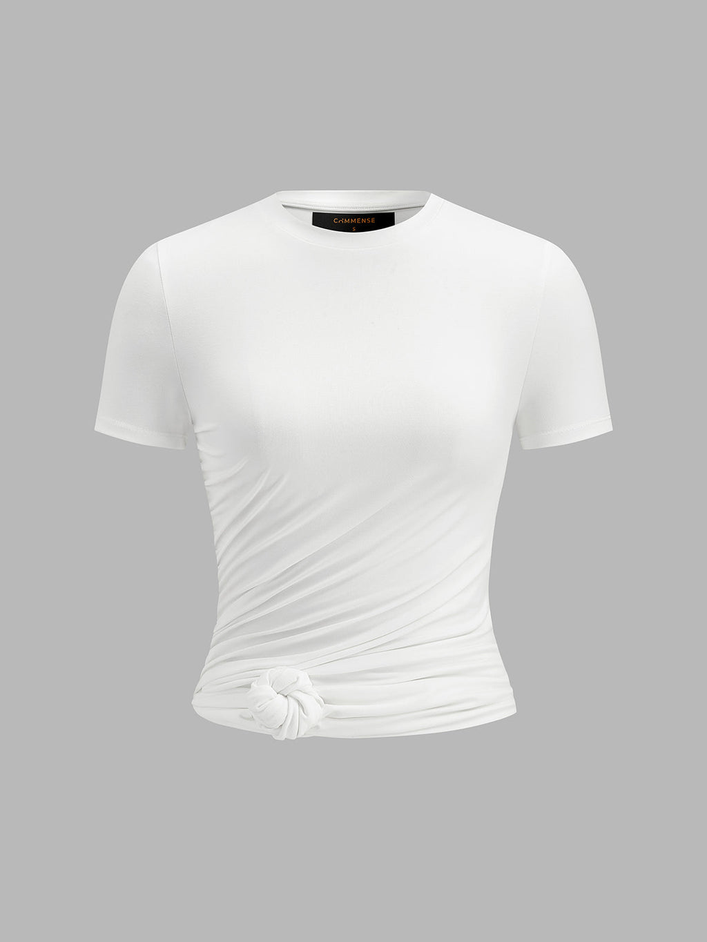 Knotted Hem Casual Fitted Top