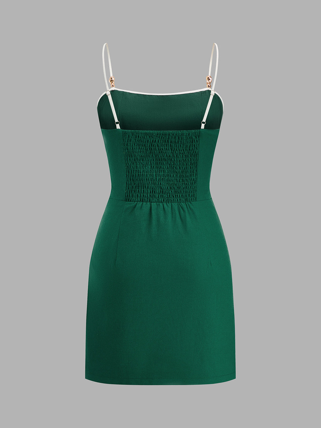 Contrast Trim Tie-Waist Wrap Mini Dress