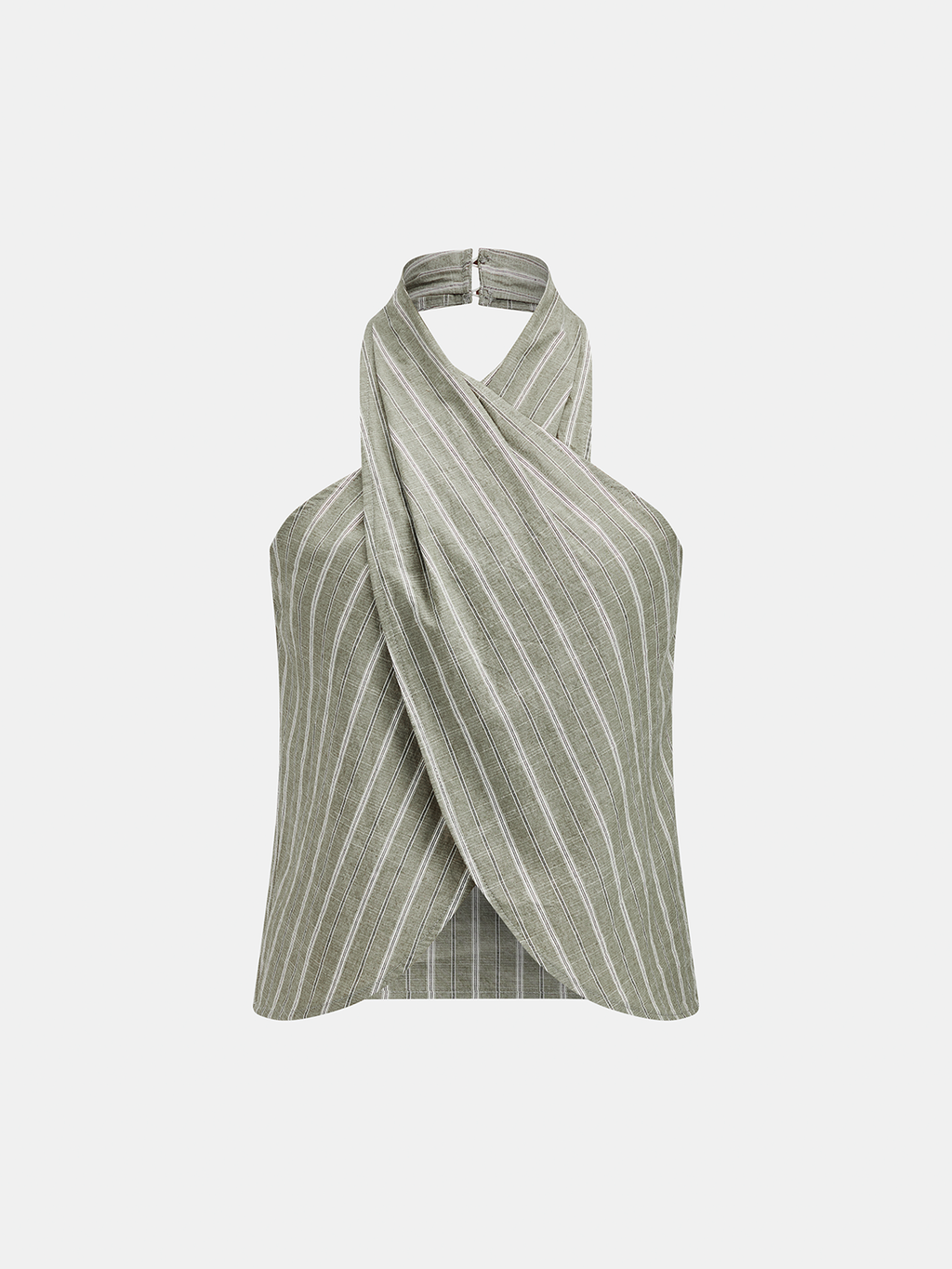 Striped Cotton Linen Halter Top & Pants Set