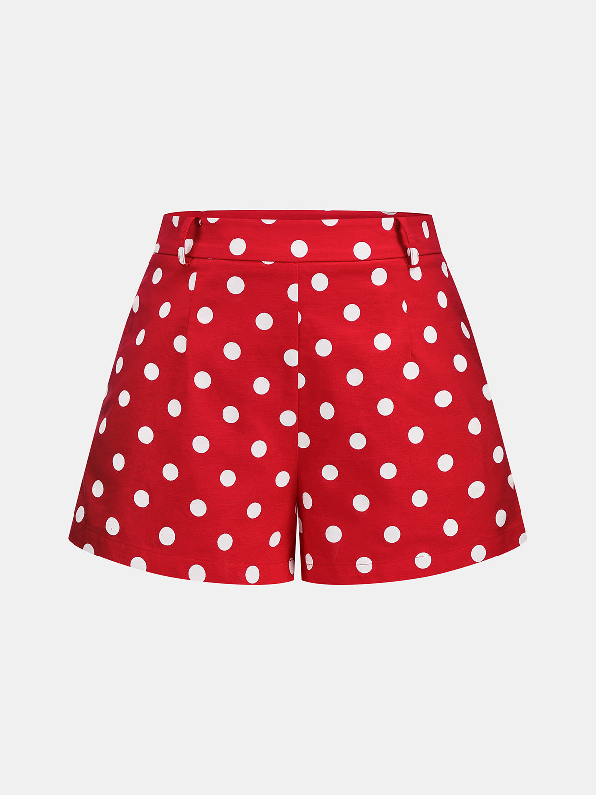 Polka Dot Cotton Linen Two Piece Shorts Set
