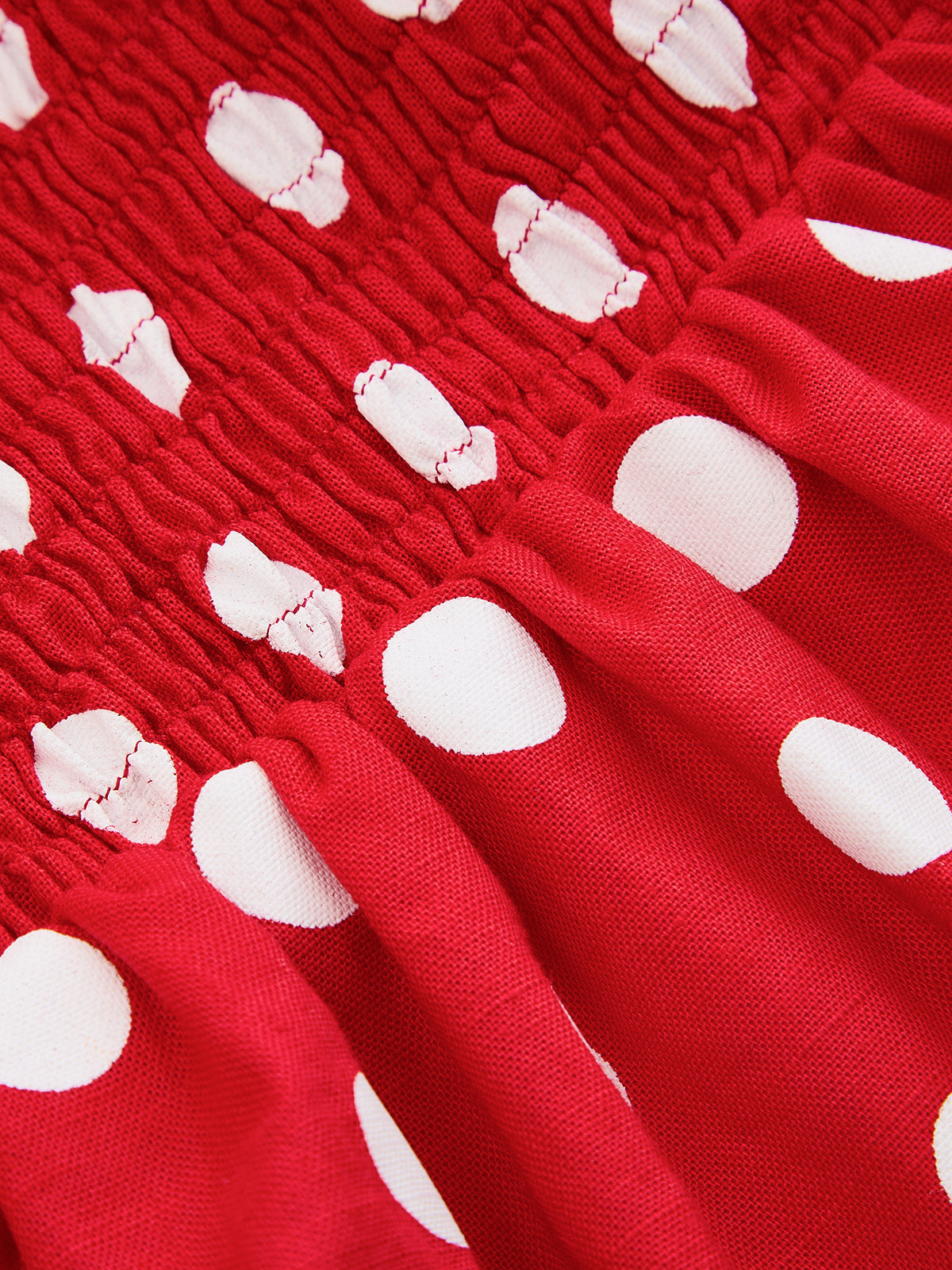 Polka Dot Cotton Linen Two Piece Shorts Set