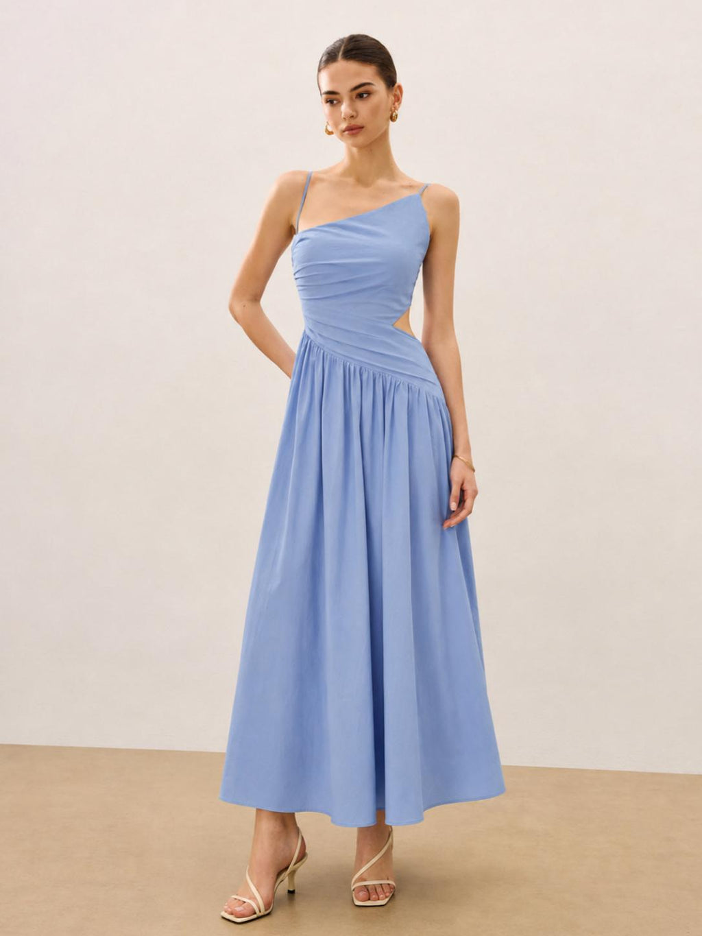 Asymmetric Cutout Cami Maxi Dress