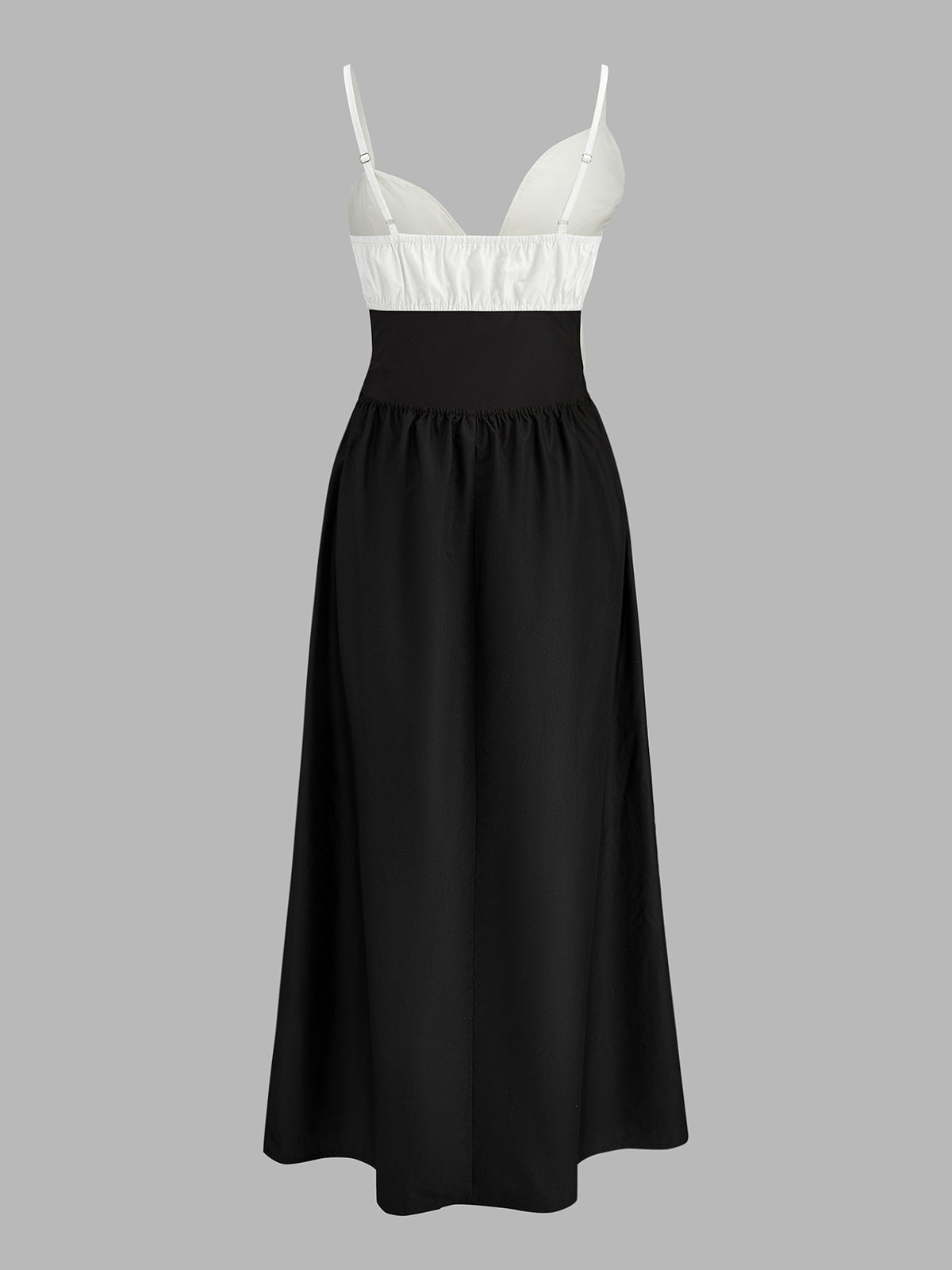 Color Block Ring Cutout Slip Midi Dress