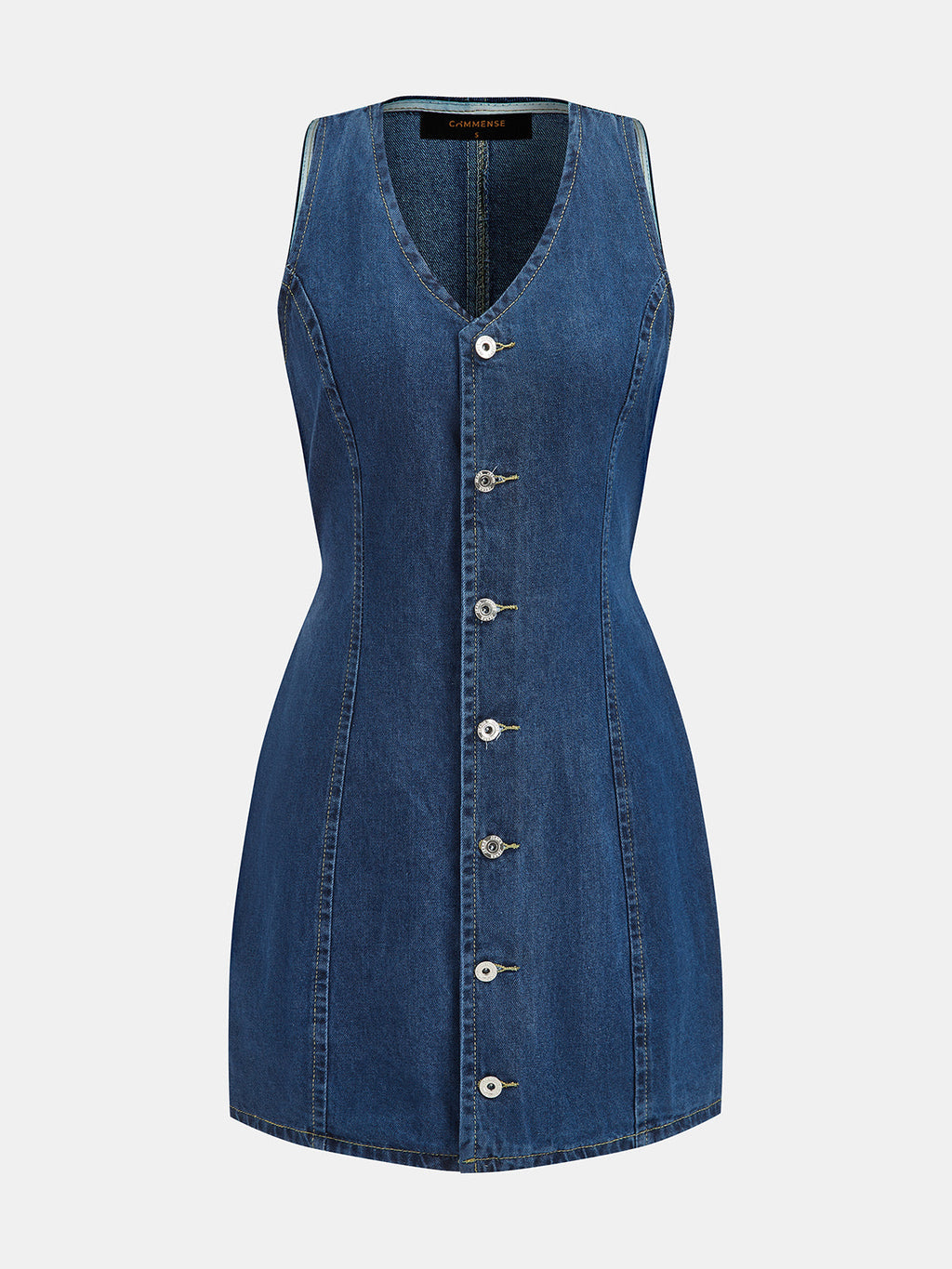 Sleeveless Tie-Back Denim Mini Dress
