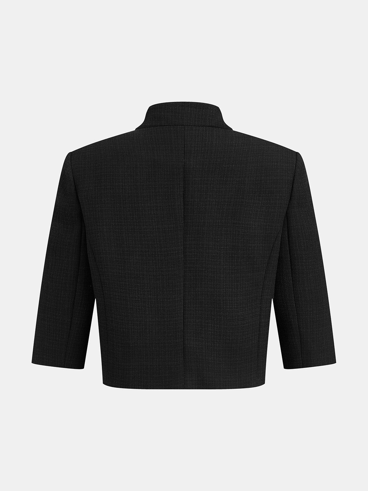 Stand Collar Metal Button Blazer