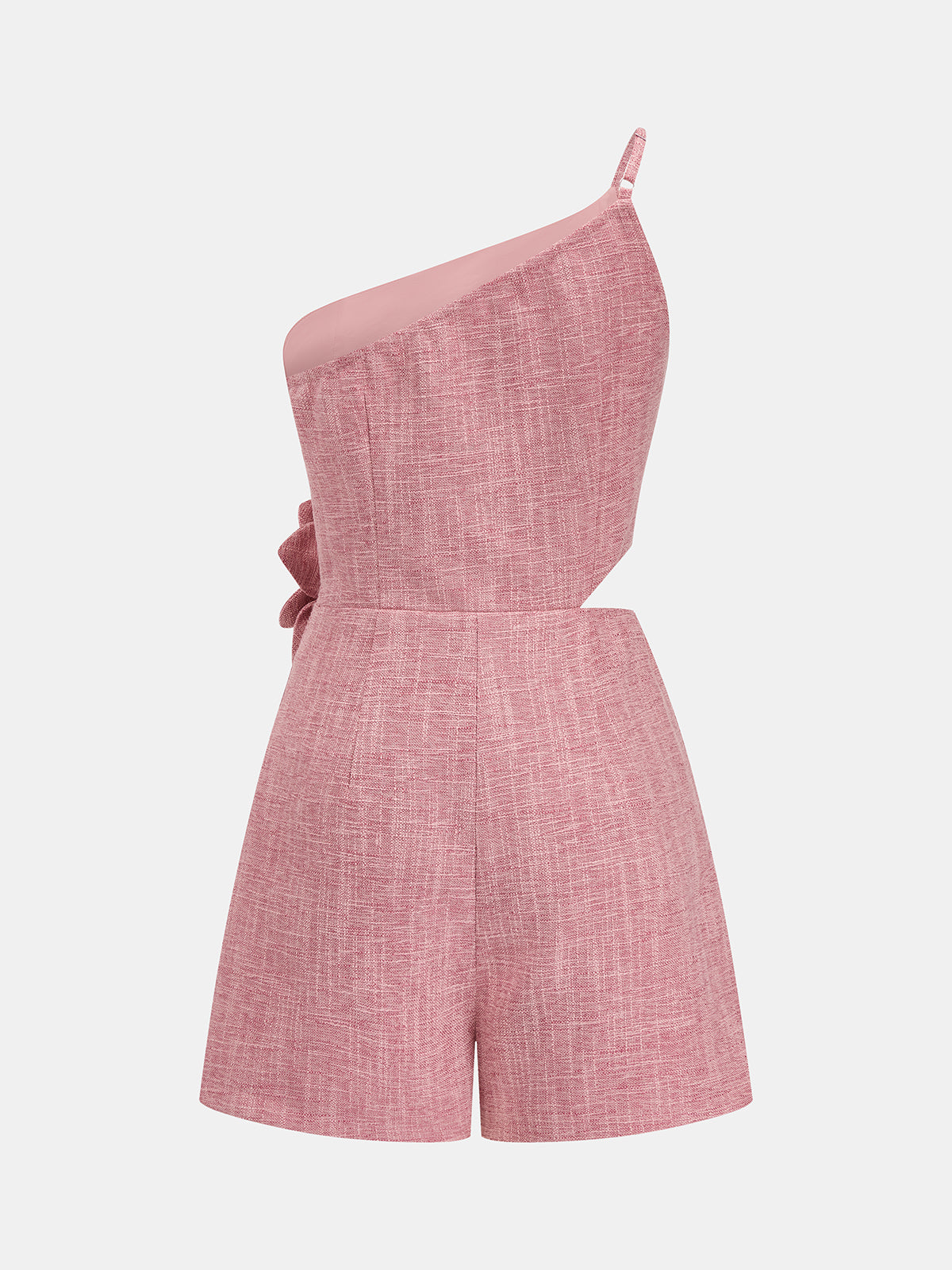 One Shoulder 3D Flower Cutout Romper