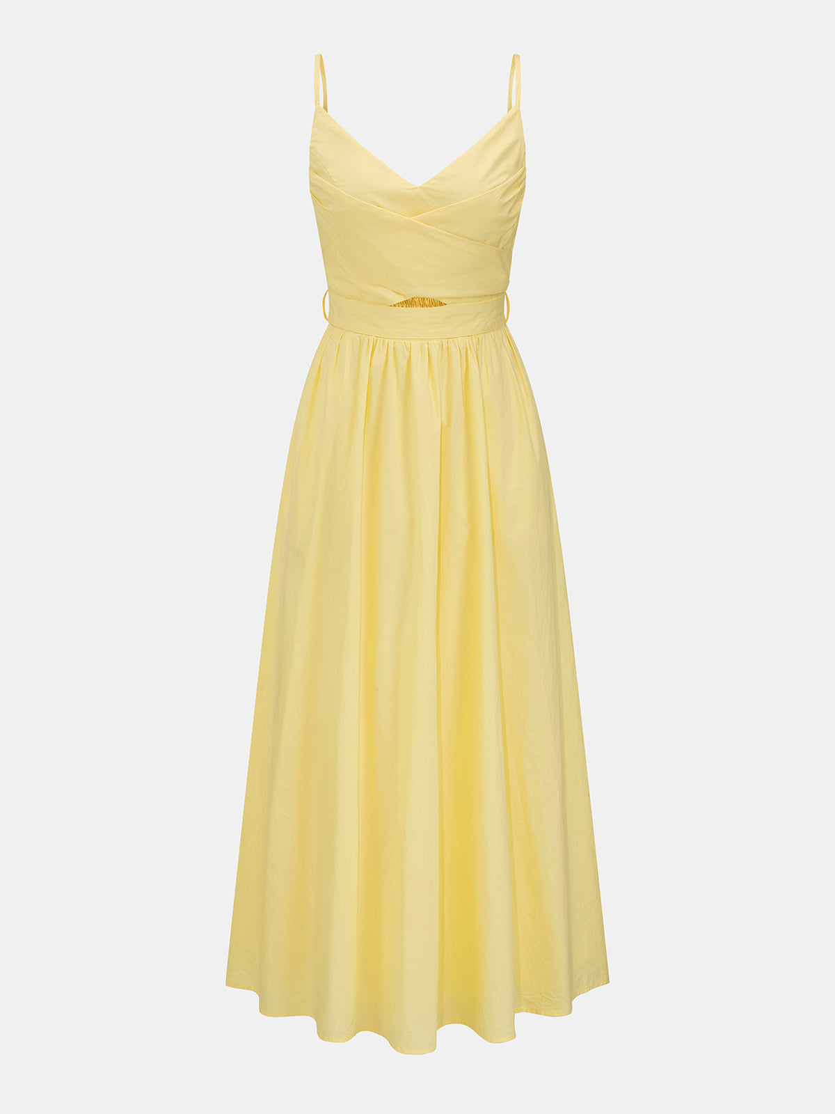 Waist Cutout Tie Back Maxi Slip Dress