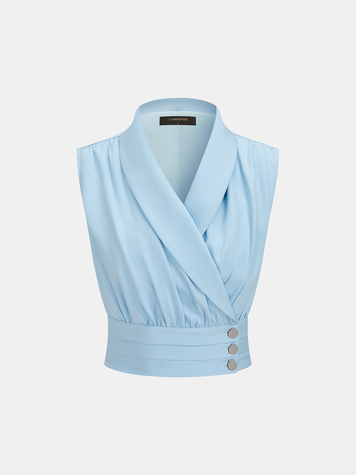 Tailored Sleeveless Blazer & Wide-Leg Pants Set