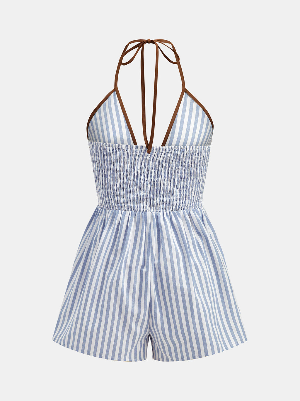 Halter Striped Cutout Casual Romper