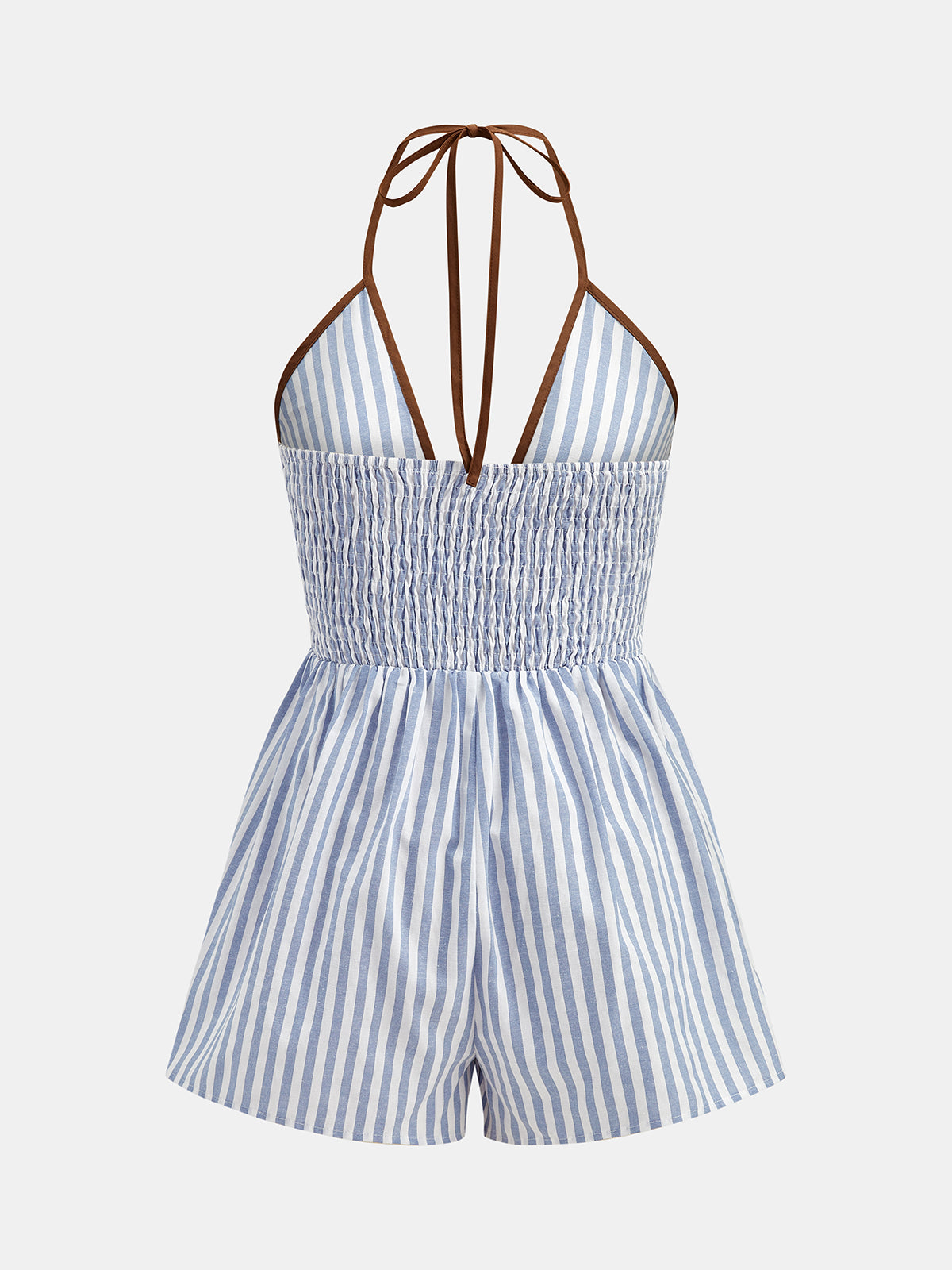 Halter Striped Cutout Casual Romper