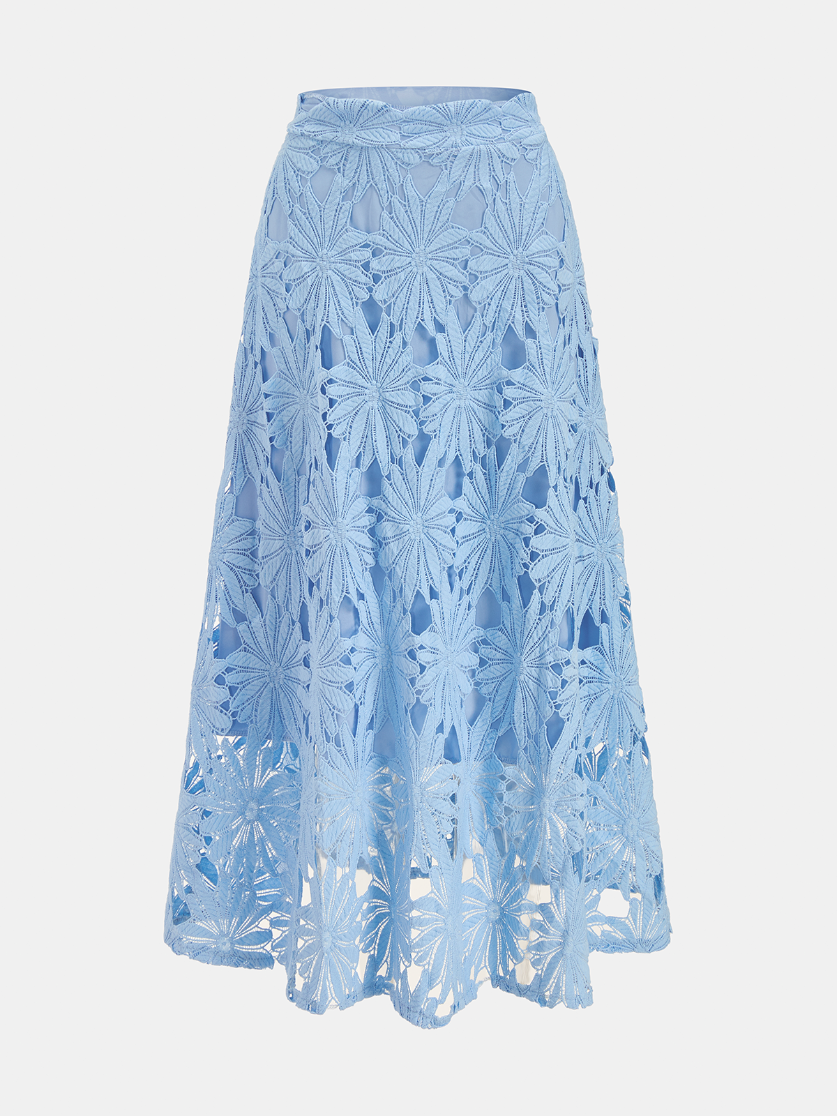 Floral Lace Crop Top & Midi Skirt Set