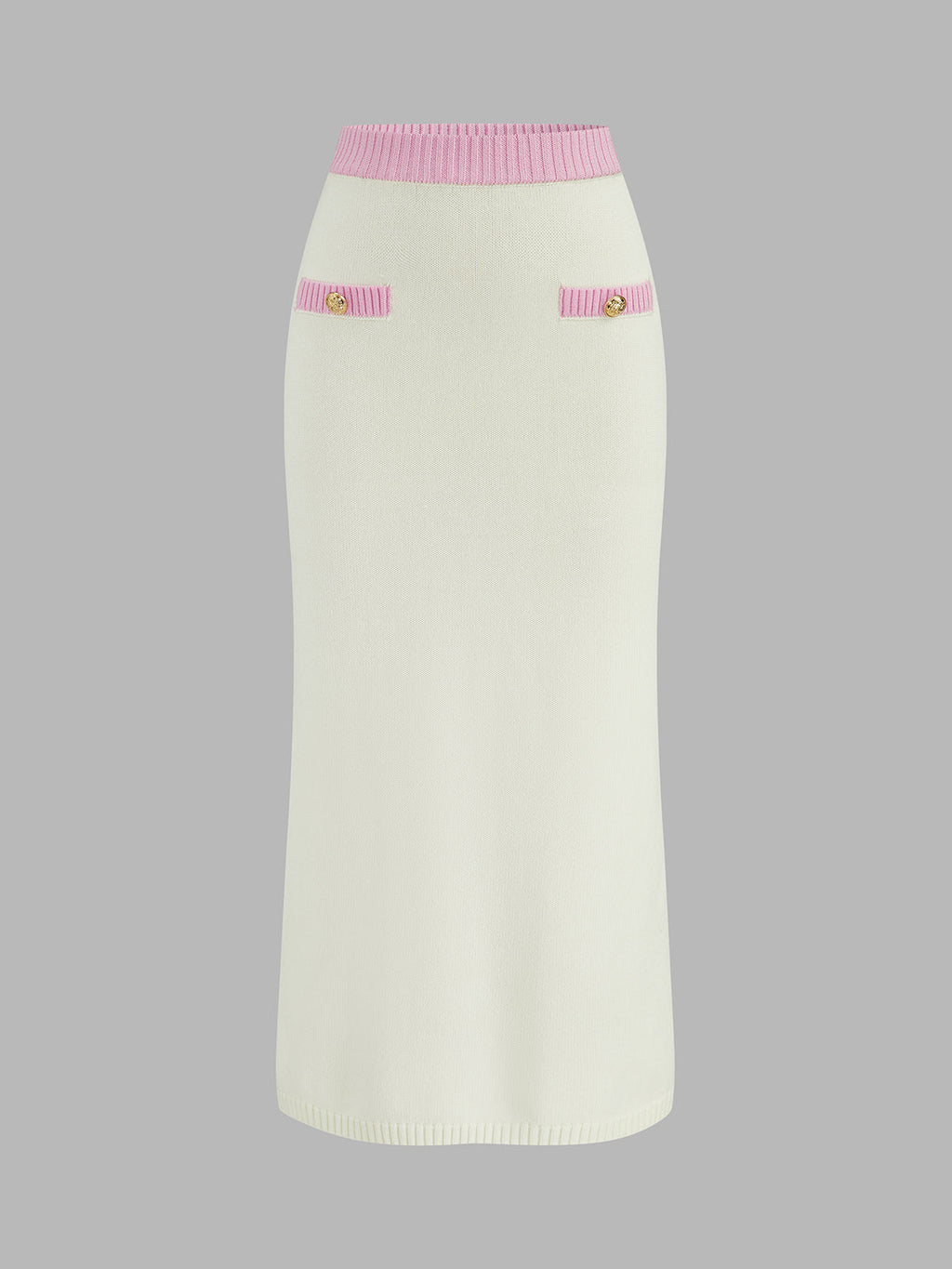 Contrast Trim Knit Two Piece Skirt Set