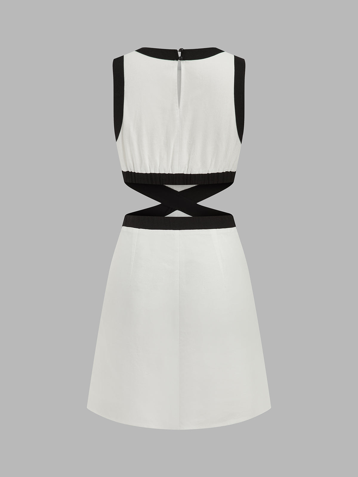 Contrast Trim Cutout Mini Dress