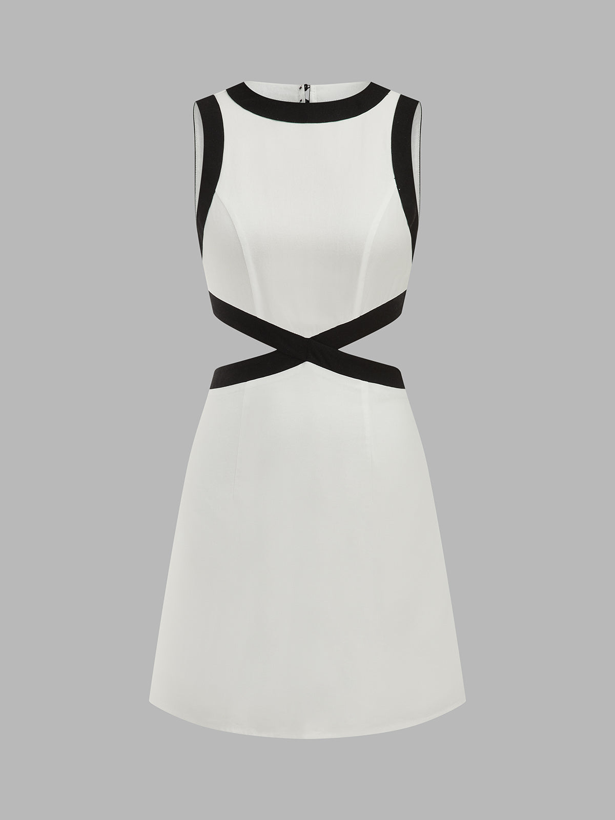 Contrast Trim Cutout Mini Dress