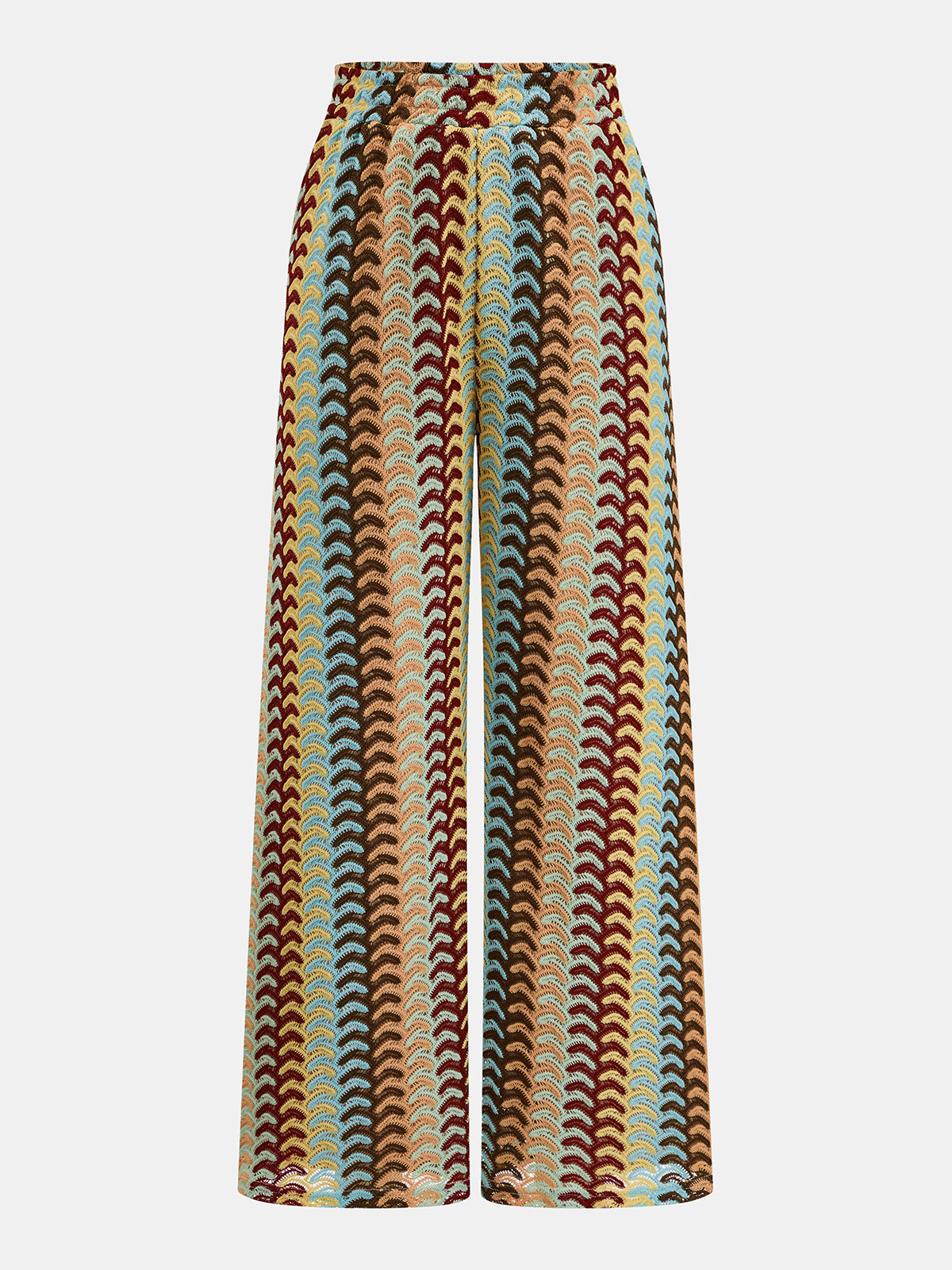 Printed Halter Crop Top & Wide-Leg Pants Set